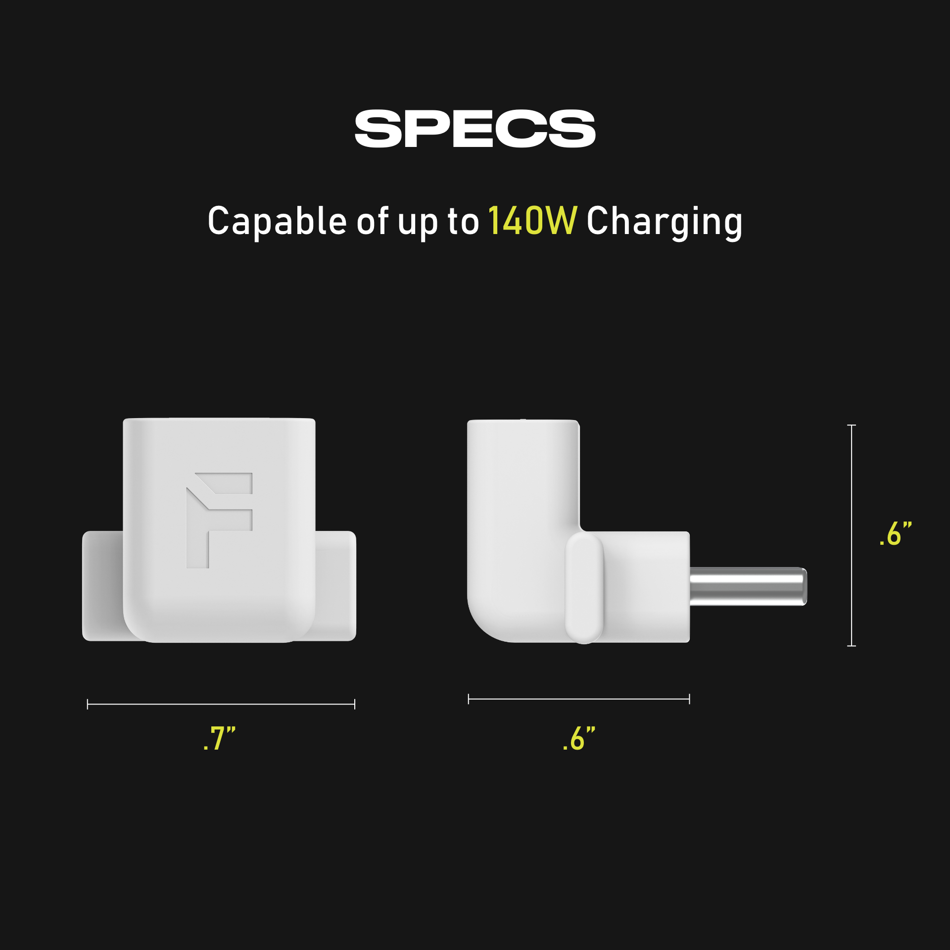 power supply right angle adapter dimensions