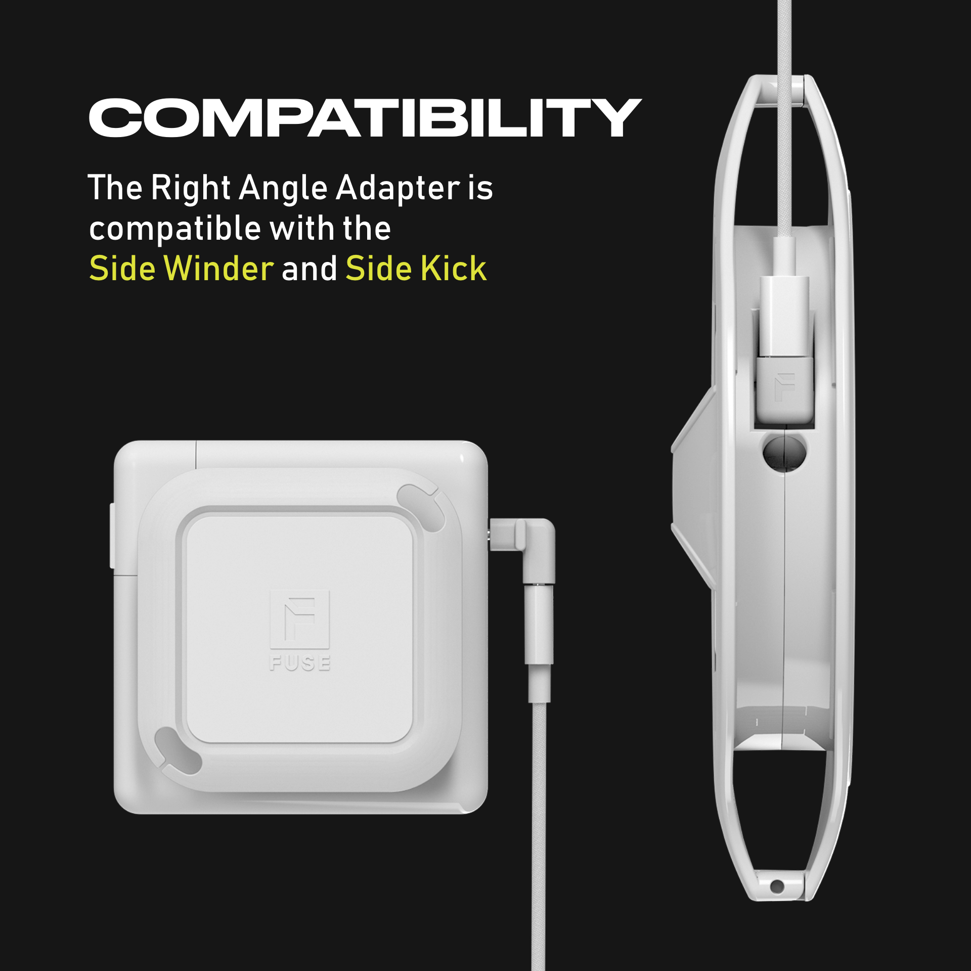 Right angle adapter fitting onto different Apple Adapters