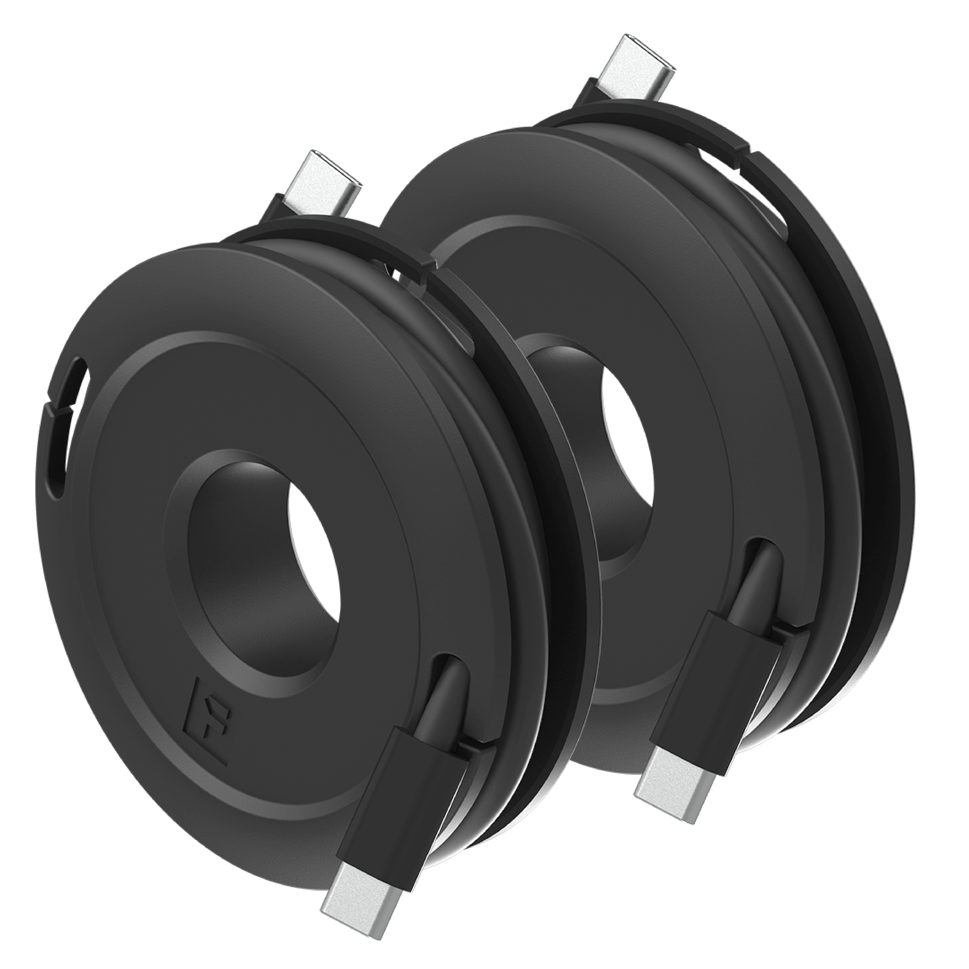 Two Large Black Cable and Headphone Winders